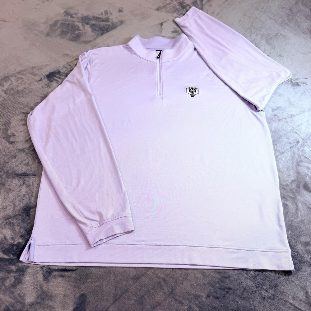 Foot Joy FJ Golf Pullover Men L Purple 1/4 Zip Longmeadow Country Club Preppy